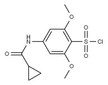 4-[(cyclopropylcarbonyl)amino]-2,6-dimethoxybenzenesulfonyl chloride Structure