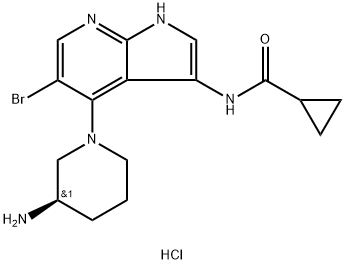 (R)-N-(4-(3-aminopiperidin-1-yl)-5-bromo-1H-pyrrolo[2,3-b]pyridin-3-yl)cyclopropanecarboxamide Structure