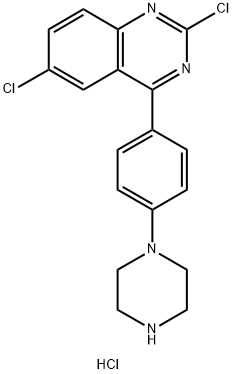 2,6-dichloro-4-(4-(piperazin-1-yl)phenyl)quinazoline HCl Structure