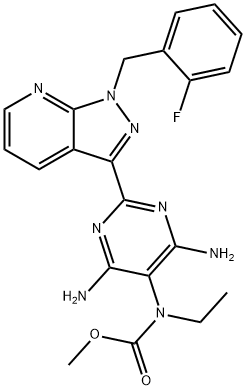 methyl (4,6-diamino-2-(1-(2-fluorobenzyl)-1H-pyrazolo[3,4-b]
pyridin-3-yl)pyrimidin-5-yl)(ethyl)carbamate Structure
