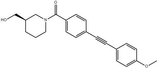 [(3R)-3-(Hydroxymethyl)-1-piperidinyl][4-[2-(4-methoxyphenyl)ethynyl]phenyl]-methanone Structure