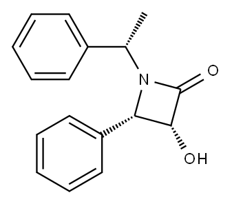 2-Azetidinone, 3-hydroxy-4-phenyl-1-[(1S)-1-phenylethyl]-, (3R,4S)- Structure