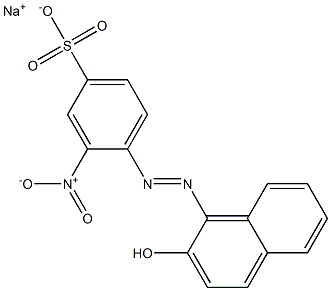Benzenesulfonic acid, 4-[(2-hydroxy-1-naphthalenyl)azo]-3-nitro-, monosodium salt Structure