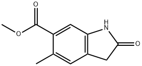 1H-Indole-6-carboxylic acid, 2,3-dihydro-5-methyl-2-oxo-, methyl ester Structure