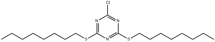 1,3,5-Triazine, 2-chloro-4,6-bis(octylthio)- Structure