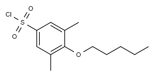 3,5-dimethyl-4-(pentyloxy)benzene-1-sulfonyl chloride Structure