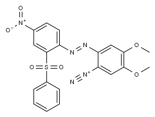 Benzenediazonium, 4,5-dimethoxy-2-[[4-nitro-2-(phenylsulfonyl)phenyl]azo]- Structure
