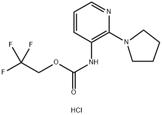 2,2,2-trifluoroethyl N-[2-(pyrrolidin-1-yl)pyridin-3-yl]carbamate hydrochloride Structure