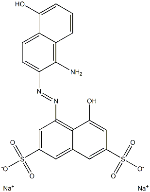 2,7-Naphthalenedisulfonic acid, 4-[(1-amino-5-hydroxynaphthalenyl)azo]-5-hydroxy-, disodium salt Structure
