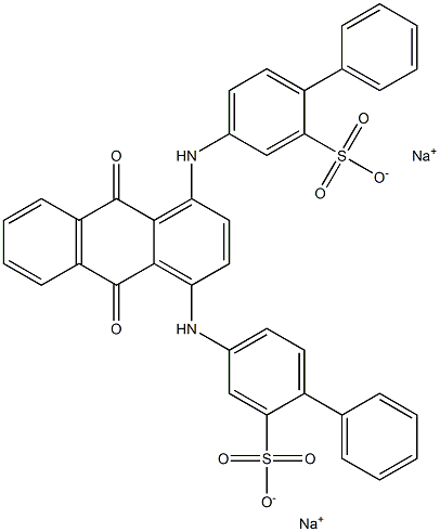 [1,1'-Biphenyl]sulfonic acid, 4,4''-[(9,10-dihydro-9,10-dioxo-1,4-anthracenediyl)diimino]bis-, disodium salt Structure