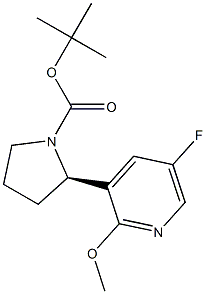 1-Pyrrolidinecarboxylic acid, 2-(5-fluoro-2-methoxy-3-pyridinyl)-, 1,1-dimethylethyl ester, (2R)- Structure