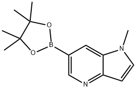 1-Methyl-6-(4,4,5,5-tetramethyl-[1,3,2]dioxaborolan-2-yl)-1H-pyrrolo[3,2-b]pyridine Structure