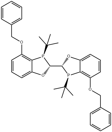 (2R,2'R,3R,3'R)-3,3'-Bis(tert-butyl)-2,2',3,3'-tetrahydro-4,4'-bis(phenylmethoxy)-2,2'-bi-1,3-benzoxaphosphole Structure