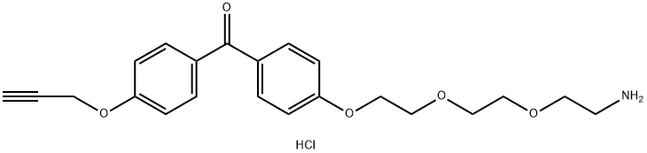 (4-(2-(2-(2-Aminoethoxy)ethoxy)ethoxy)phenyl)(4-(prop-2-yn-1-yloxy)phenyl)methanone hydrochloride Structure