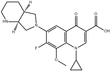 1-cyclopropyl-7-fluoro-8-methoxy-6-((4aS,7aS)-octahydro-6H-pyrrolo[3,4-b]pyridin-6-yl)-4-oxo-1,4-dihydroquinoline-3-carboxylic acid Structure