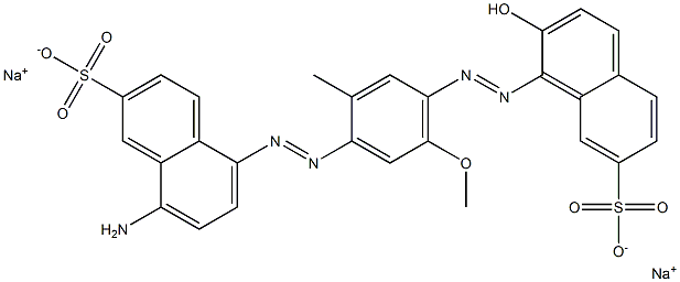 2-Naphthalenesulfonic acid, 8-amino-5-[[4-[(2-hydroxy-7-sulfo-1-naphthalenyl)azo]-5-methoxy-2-methylphenyl]azo]-, disodium salt Structure