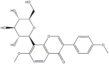 7-methoxy-3-(4-methoxyphenyl)-8-((2S,3R,4R,5S,6R)-3,4,5-trihydroxy-6-(hydroxymethyl)tetrahydro-2H-pyran-2-yl)-4H-chromen-4-one Structure