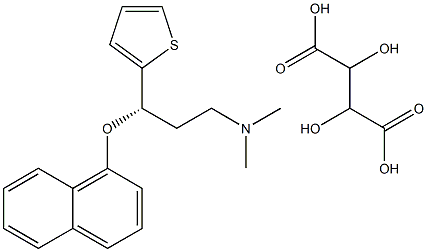 (3S)-N,N-dimethyl-3-(1-naphthyloxy)-3-(2-thienyl)propan-1-amine tartrate Structure