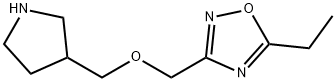 5-Ethyl-3-(pyrrolidin-3-ylmethoxymethyl)-[1,2,4]oxadiazole Structure