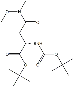 (S)-tert-butyl 2-(tert-butoxycarbonylamino)-4-(methoxy(methyl)amino)-4-oxobutanoate Structure