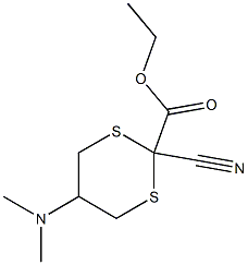 2-Cyano-5-(dimethylamino)-1,3-dithiane-2-carboxylic acid ethyl ester Structure