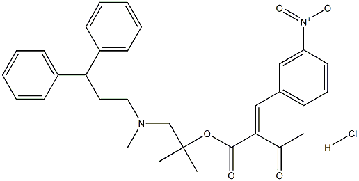 2-[(3-Nitrophenyl)methylene]-3-oxo-butanoic Acid 2-[(3,3-Diphenylpropyl)methylamino]-1,1-dimethylethyl Ester Hydrochloride Structure