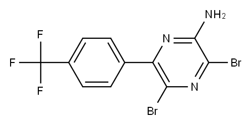 3,5-DIBROMO-6-[4-(TRIFLUOROMETHYL)PHENYL]PYRAZIN-2-AMINE Structure