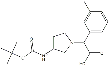 2-((R)-3-(tert-butoxycarbonylamino)pyrrolidin-1-yl)-2-m-tolylacetic acid Structure
