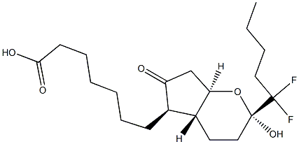 7-[(1R,3R,6R,7R)-3-(1,1-difluoropentyl)-3-hydroxy-8-oxo-2-oxabicyclo[4.3.0]non-7-yl]heptanoic acid Structure
