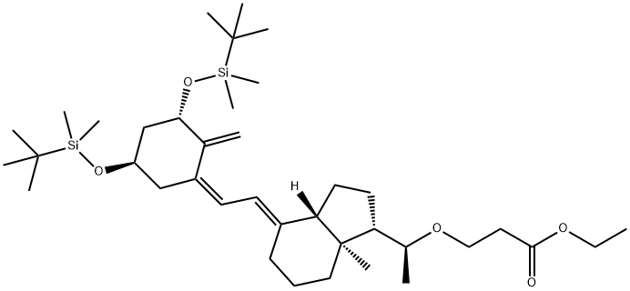 Propanoic acid, 3-[(1S)-1-[(1S,3aS,4E,7aS)-4-[(2Z)-[(3S,5R)-3,5-bis[[(1,1-diMethylethyl)diMethylsilyl]oxy]-2-Methylenecyclohexylidene]ethylidene]octahydro-7a-Methyl-1H-inden-1-yl]ethoxy]-, ethyl este Structure