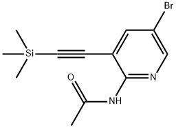 Acetamide, N-[5-bromo-3-[2-(trimethylsilyl)ethynyl]-2-pyridinyl]- Structure