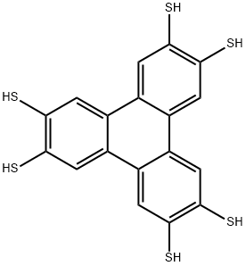 2,3,6,7,10,11-triphenylene-hexathiol, triphenylene-2,3,6,7,10,11-hexathiol, 2,3,6,7,10,11-triphenylenehexathiol, triphenylene hexathiol, THT Structure