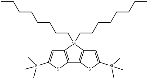 4H-Silolo[3,2-b:4,5-b']dithiophene, 4,4-dioctyl-2,6-bis(trimethylsilyl)- Structure