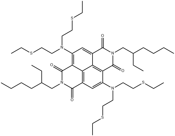 Benzo[lmn][3,8]phenanthroline-1,3,6,8(2H,7H)-tetrone, 4,9-bis[bis[2-(ethylthio)ethyl]amino]-2,7-bis(2-ethylhexyl)- Structure