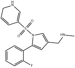 1H-Pyrrole-3-methanamine, 1-[(1,6-dihydro-3-pyridinyl)sulfonyl]-5-(2-fluorophenyl)-N-methyl- Structure