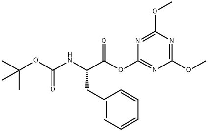 L-Phenylalanine, N-[(1,1-dimethylethoxy)carbonyl]-, 4,6-dimethoxy-1,3,5-triazin-2-yl ester Structure
