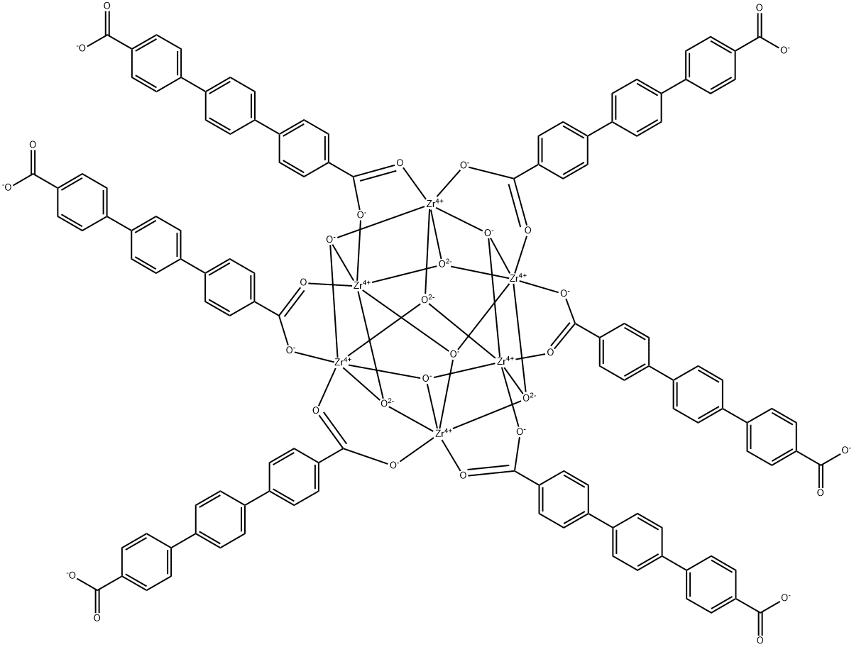 Zirconium, tetra-μ3-hydroxytetra-μ3-oxohexakis[μ-[[1,1':4',1''-terphenyl]-4,4''-dicarboxylato(2-)-κO4:κO'4]]hexa- Structure