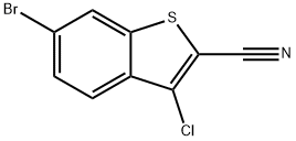 Benzo[b]thiophene-2-carbonitrile, 6-bromo-3-chloro- Structure