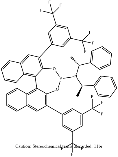 (11bR)-2,6-bis[3,5-bis(trifluoromethyl)phenyl]-
N,N-bis[(1R)-1-phenylethyl]-Dinaphtho[2,1-d:1',2'-f][1,3,2]dioxaphosphepin-
4-amine Structure