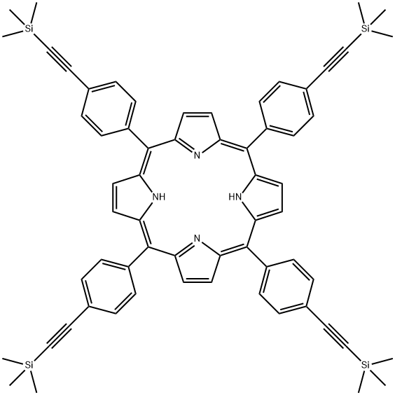 21H,23H-Porphine,5,10,15,20-tetrakis[4-[2-(trimethylsilyl)ethynyl]phenyl]- Structure
