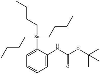 Carbamic acid, N-[2-(tributylstannyl)phenyl]-, 1,1-dimethylethyl ester Structure
