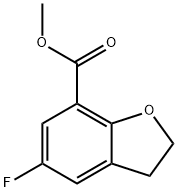 7-Benzofurancarboxylic acid, 5-fluoro-2,3-dihydro-, methyl ester Structure