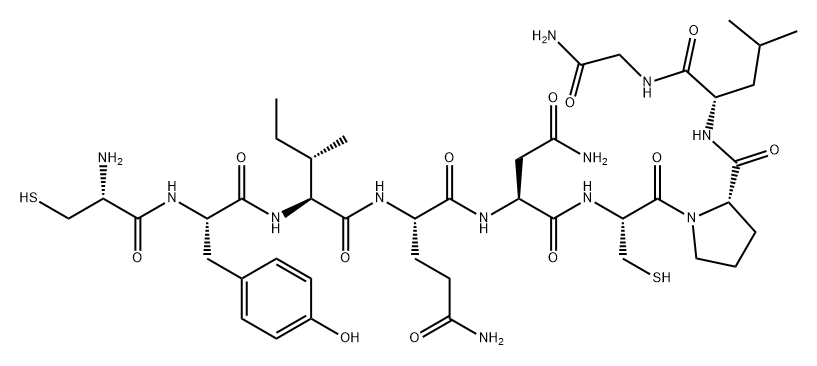 Glycinamide, L-cysteinyl-L-tyrosyl-L-isoleucyl-L-glutaminyl-L-asparaginyl-L-cysteinyl-L-prolyl-L-leucyl- Structure