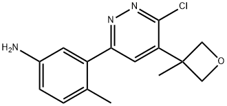 Benzenamine, 3-[6-chloro-5-(3-methyl-3-oxetanyl)-3-pyridazinyl]-4-methyl- Structure