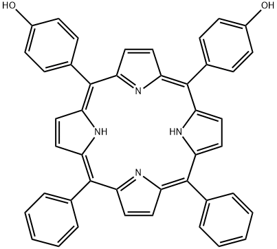 PHENOL, 4,4'-(15,20-DIPHENYL-21H,23H-PORPHINE-5,10-DIYL)BIS- Structure