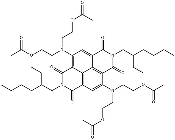 Benzo[lmn][3,8]phenanthroline-1,3,6,8(2H,7H)-tetrone, 4,9-bis[bis[2-(acetyloxy)ethyl]amino]-2,7-bis(2-ethylhexyl)- Structure