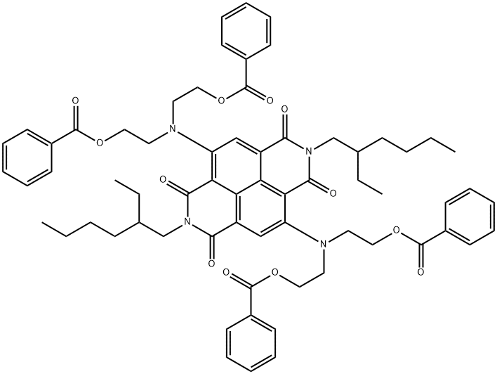 Benzo[lmn][3,8]phenanthroline-1,3,6,8(2H,7H)-tetrone, 4,9-bis[bis[2-(benzoyloxy)ethyl]amino]-2,7-bis(2-ethylhexyl)- Structure