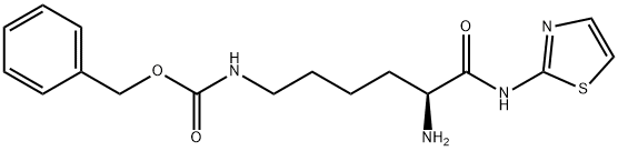 Carbamic acid, N-[(5S)-5-amino-6-oxo-6-(2-thiazolylamino)hexyl]-, phenylmethyl ester Structure
