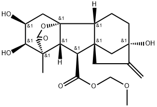 (1S,2R,3S,4aR,4bR,7S,9aS,10S,10aR)-Methoxymethyl 2,3,7-trihydroxy-1-methyl-8-methylene-13-oxododecahydro-4a,1-(epoxymethano)-7,9a-methanobenzo[a]azulene-10-carboxylate Structure