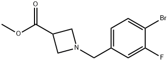 3-Azetidinecarboxylic acid, 1-[(4-bromo-3-fluorophenyl)methyl]-, methyl ester Structure